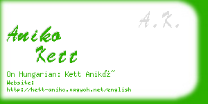 aniko kett business card